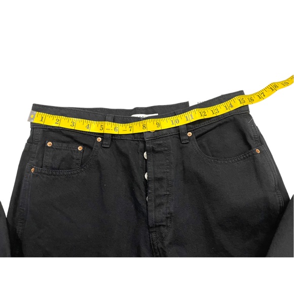 PACSUN ECO Baggy Jean Button fly Hi Rise Wide Leg Distressed Size 28 Black - Picture 15 of 16